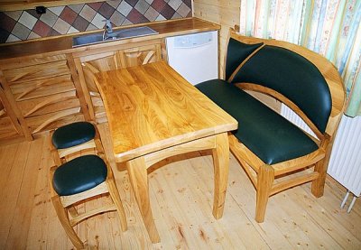 Meble z drewna na wymiar jadalnia stół i ława. #1012