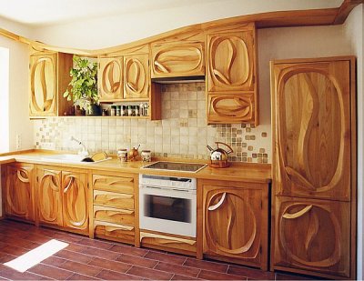 Meble drewniane artystyczne kuchenne. #1051