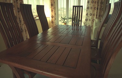 Meble z drewna artystyczne stol i krzesla debowe na zamowienie. #2052