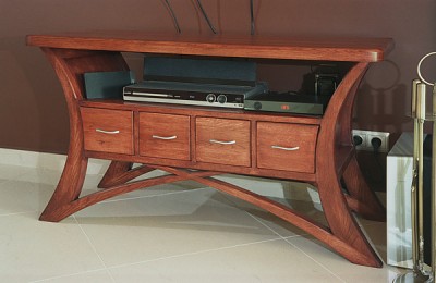 Meble debowe drewniane unikatowy stolik pod telewizor rtv, projekt autorski. #2059