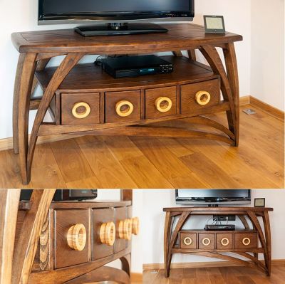 artstyczne meble stolik drewniany rtv #2074