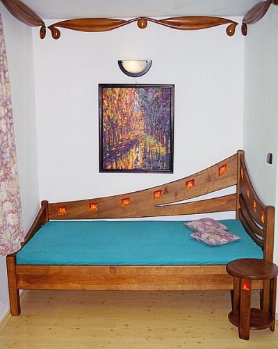 Meble drewniane unikatowe do sypialni łóżko dębowe. #3032