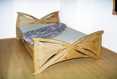 Meble drewniane lozko jesionowe unikatowe artystyczne do sypialni, autorskie meble. #3042
